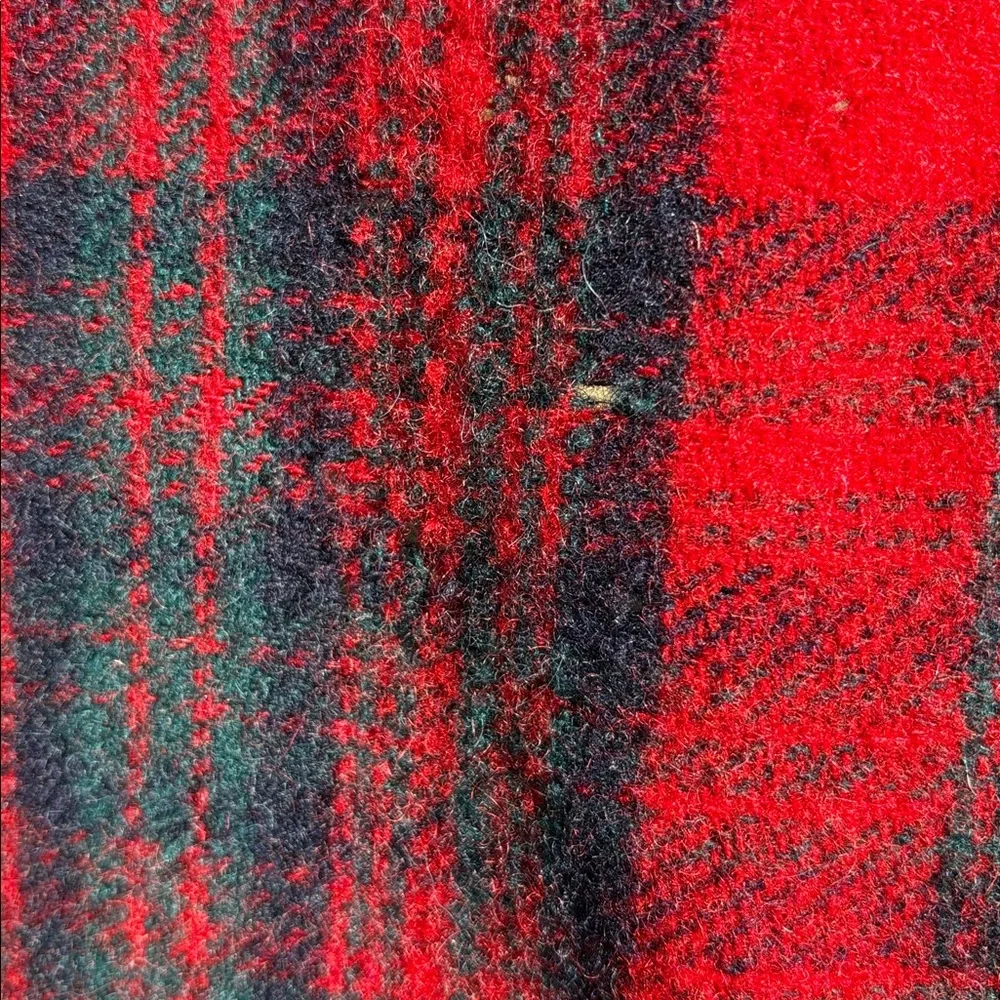 Vintage Pendleton Blanket Throw Red Navy Teal Grey Tartan plaid Virgin Wool READ - Picture 14 of 15